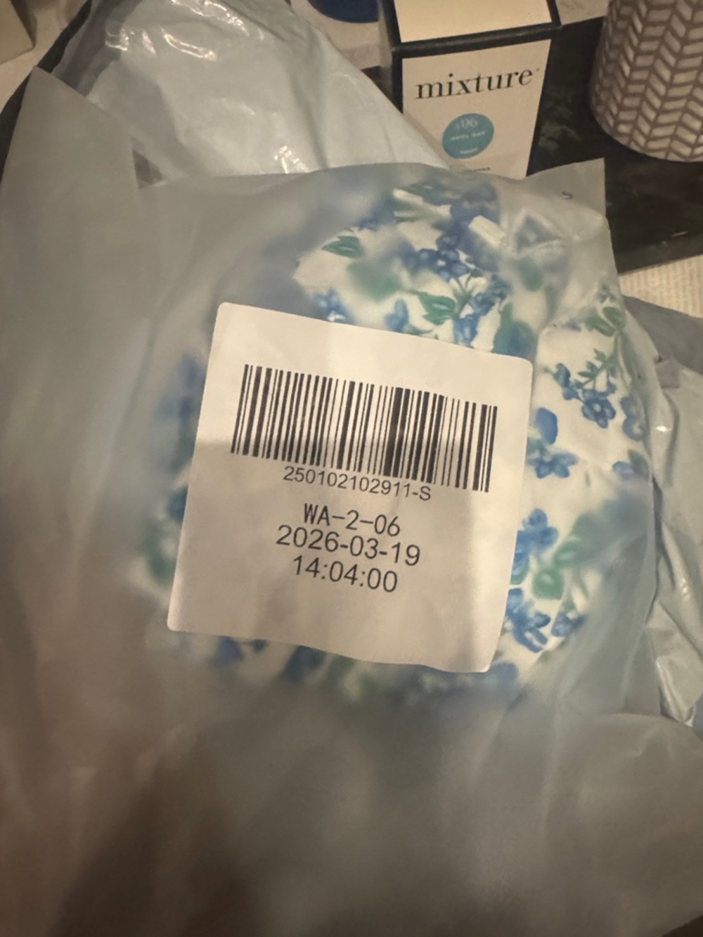 Strapless Floral Maternity Dress — Blue/White - Picture 2 of 2